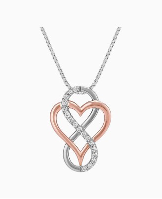 White gold heart drop earrings