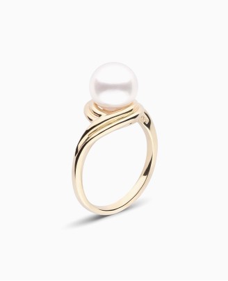 Moti Stone Pearl Silver Ring