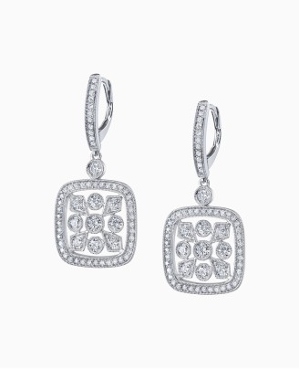 Diamond Earrings Silver