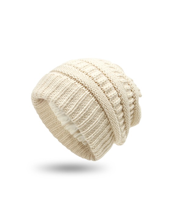 Winter satin-lined warm knitted hat Winter satin-lined warm knitted hat