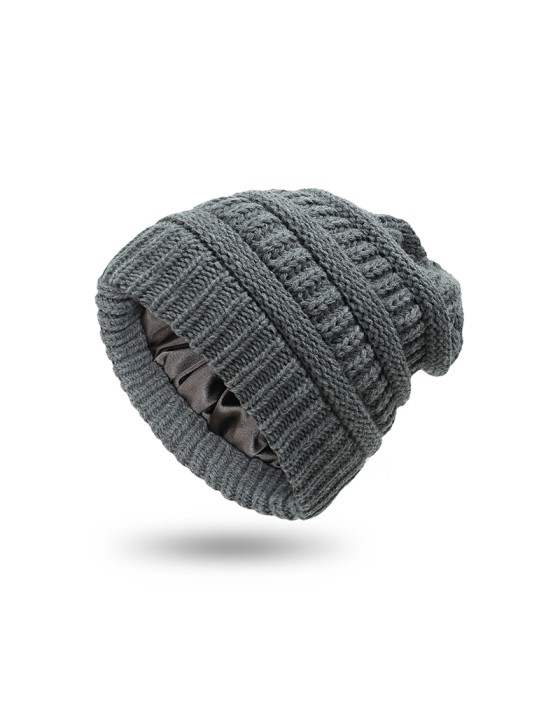 Winter satin-lined warm knitted hat Winter satin-lined warm knitted hat