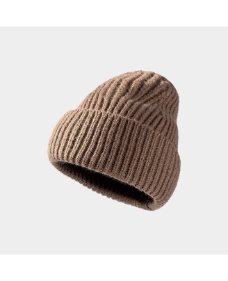 Stylish striped thick and warm knitted hat