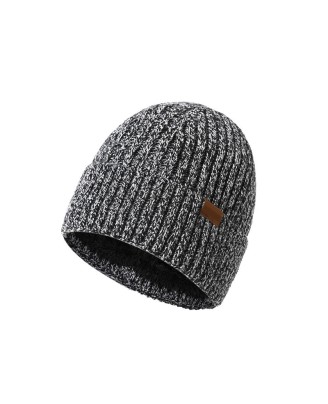Winter fleece-lined warm knitted hat