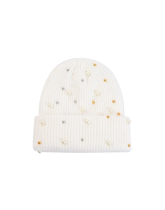 Luxurious pearl-embellished knitted hat Luxurious pearl-embellished knitted hat