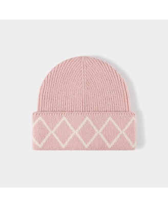 High-quality diamond pattern knitted hat
