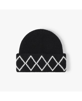 High-quality diamond pattern knitted hat