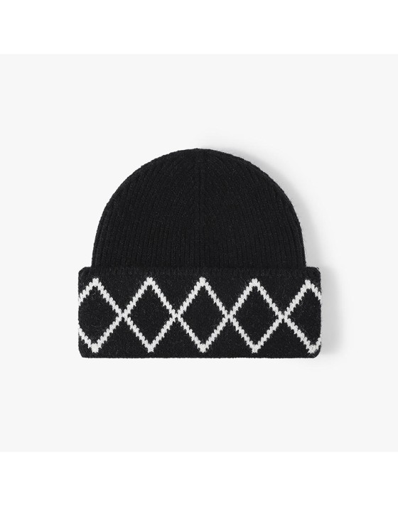 High-quality diamond pattern knitted hat High-quality diamond pattern knitted hat