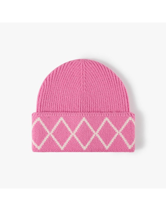 High-quality diamond pattern knitted hat High-quality diamond pattern knitted hat