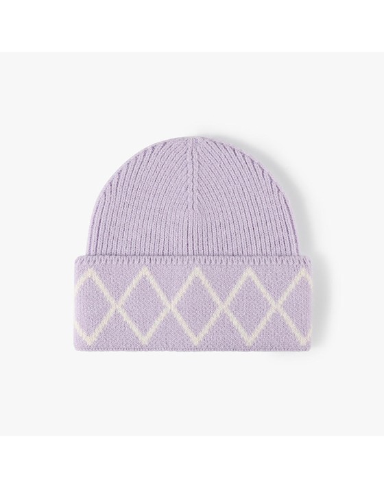 High-quality diamond pattern knitted hat High-quality diamond pattern knitted hat